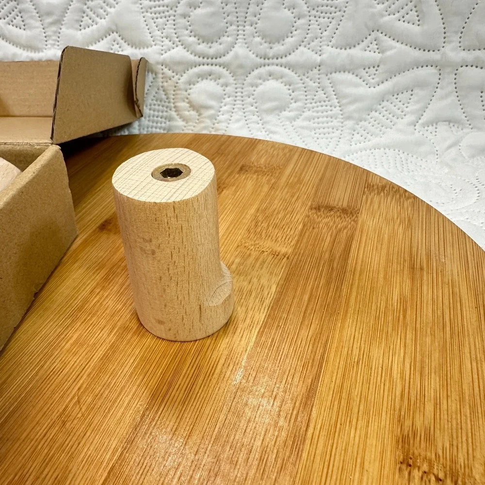 Natural Wooden Wall Hooks - Pack of 6 - Wall Mounted Hook - Modern Wood Pet Rack
